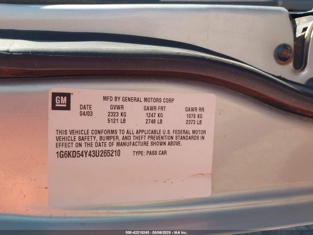 2003 CADILLAC DEVILLE 1G6KD54Y43U265210 Photo 8