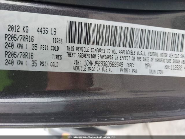 1C4NJPBB3GD569549 Jeep Patriot Sport