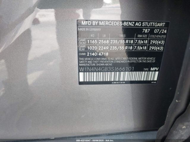 W1N4N4GB3SJ666101 Mercedes-Benz GLA 250