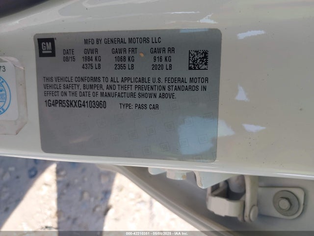 1G4PR5SKXG4103960 Buick Verano Convenience Group
