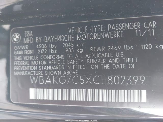 2012 BMW 335I WBAKG7C5XCE802399 Photo 8