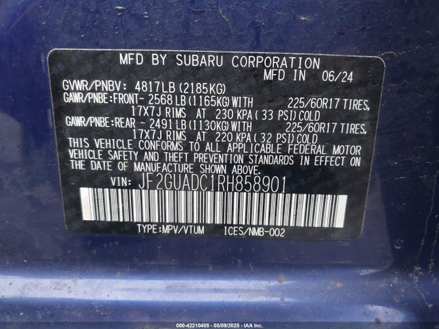 Subaru na 2024 JF2GUADC1RH858901 Image 9
