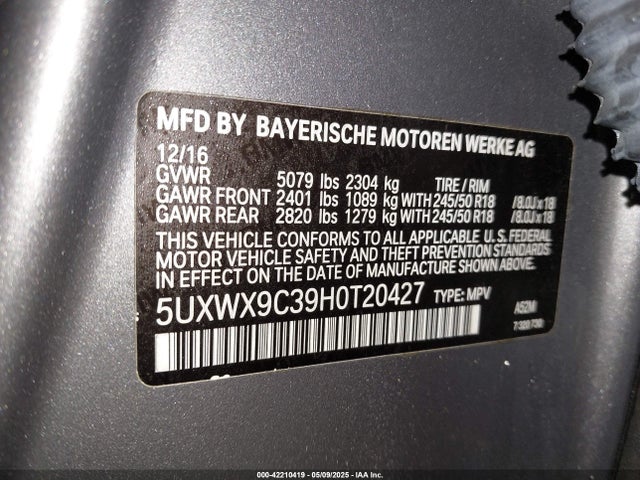5UXWX9C39H0T20427 BMW X3 Xdrive28i