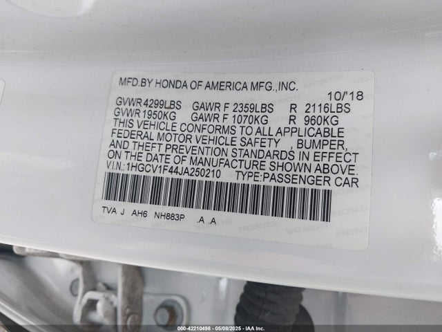 1HGCV1F44JA250210 Honda ACCORD EX