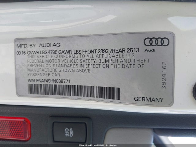 2017 AUDI A4 WAUFNAF49HN038771 Photo 8