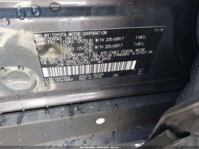 JTMF1RFV3KJ002983 Toyota RAV4 LE