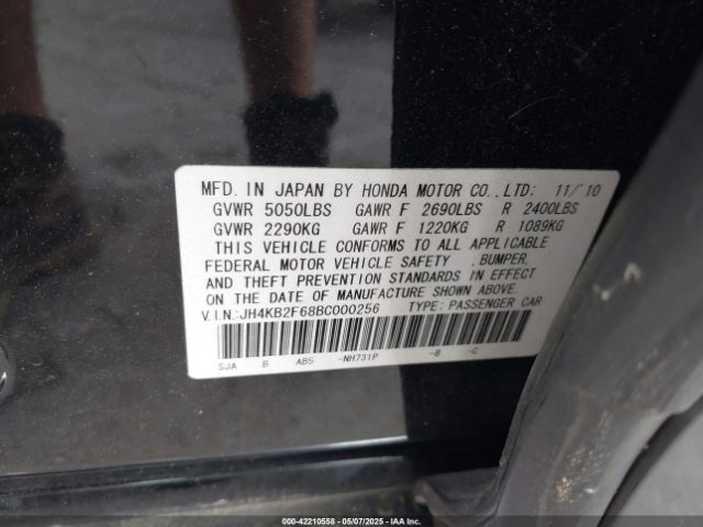 2011 ACURA RL JH4KB2F68BC000256 Photo 8