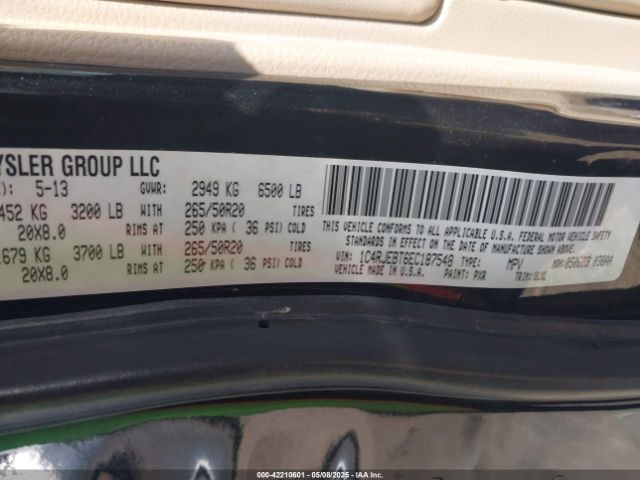 1C4RJEBT6EC187548 Jeep Grand Cherokee Limited