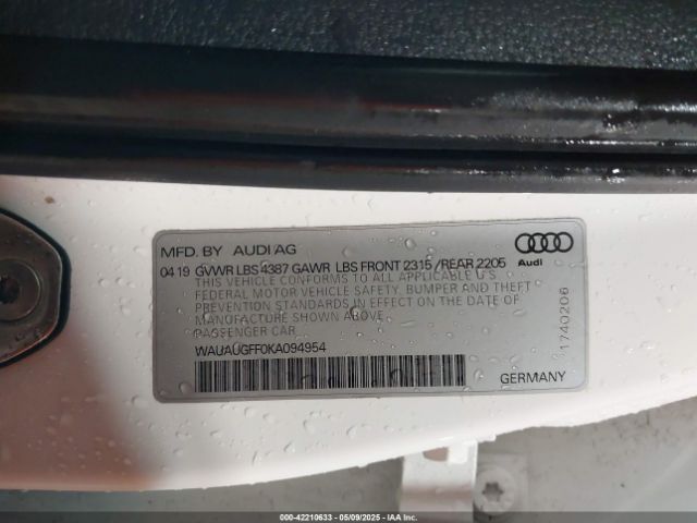 2019 AUDI A3 WAUAUGFF0KA094954 Photo 8
