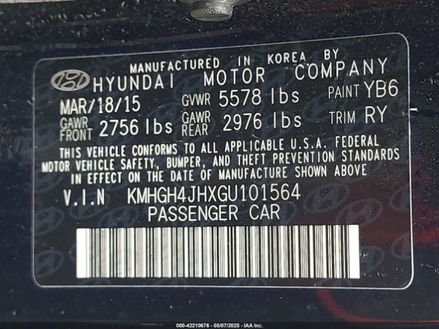 KMHGH4JHXGU101564 Hyundai Equus Signature