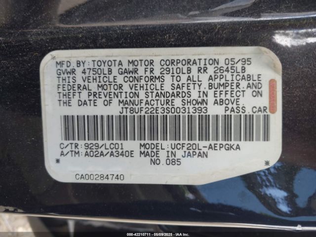 1995 LEXUS LS JT8UF22E3S0031393 Photo 8