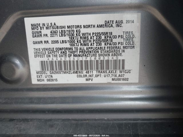 2015 MITSUBISHI OUTLANDER SPORT 4A4AR3AU1FE008349 Photo 8