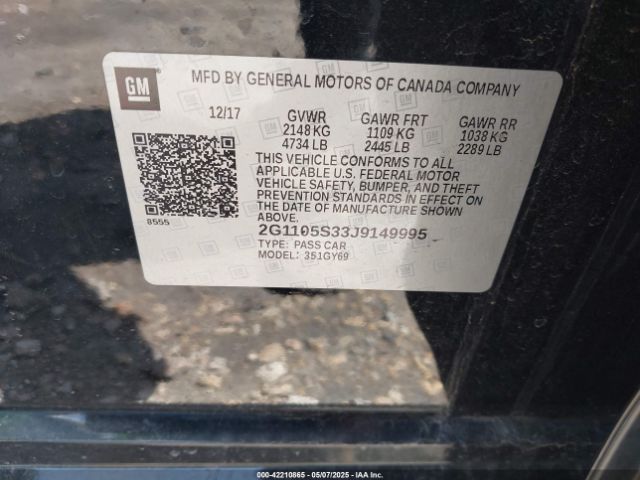 2G1105S33J9149995 Chevrolet IMPALA 1LT