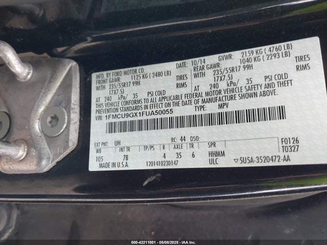 1FMCU9GX1FUA50055 Ford ESCAPE SE