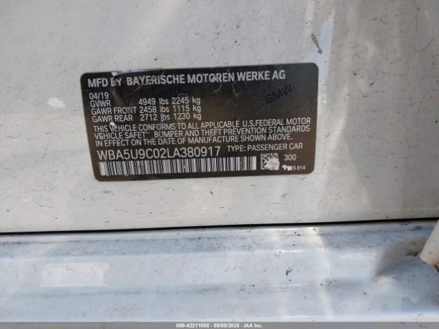 2020 BMW 3 SERIES WBA5U9C02LA380917 Photo 8