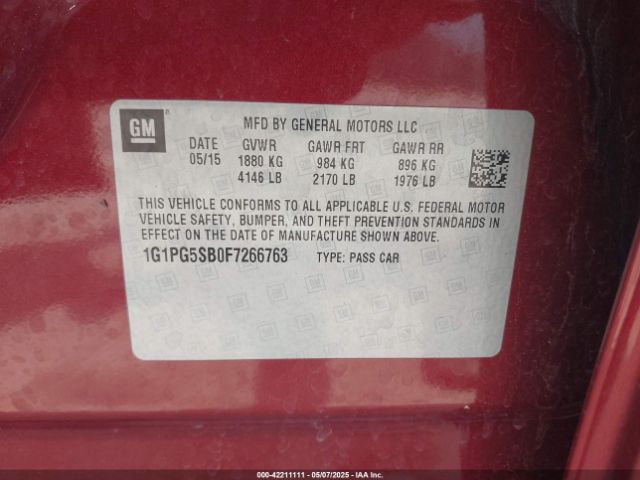 1G1PG5SB0F7266763 Chevrolet CRUZE LTZ