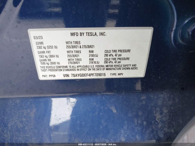 2023 TESLA MODEL Y 7SAYGDEF4PF709015 Photo 8