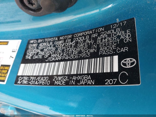 JTDKARFP4H3067953 Toyota Prius Prime Premium