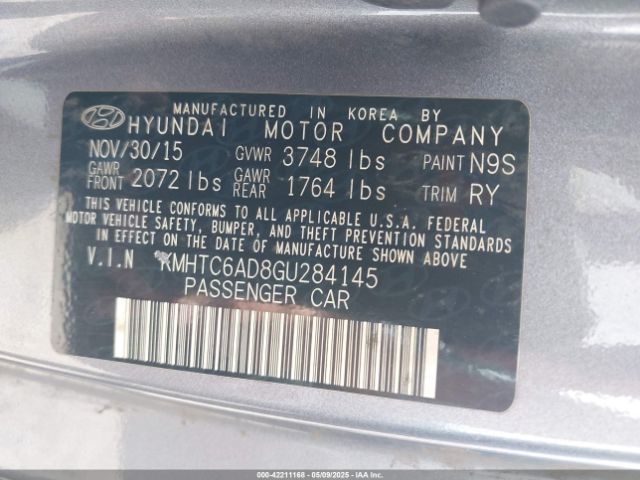 KMHTC6AD8GU284145 Hyundai Veloster