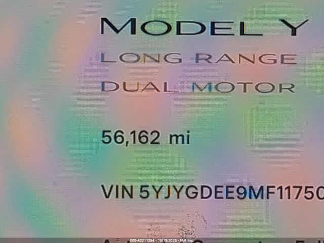 5YJYGDEE9MF117500 Tesla Model Y Long Range Dual Motor All-wheel Drive