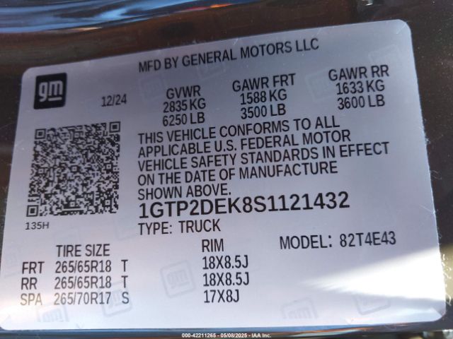 1GTP2DEK8S1121432 GMC Canyon 4wd At4