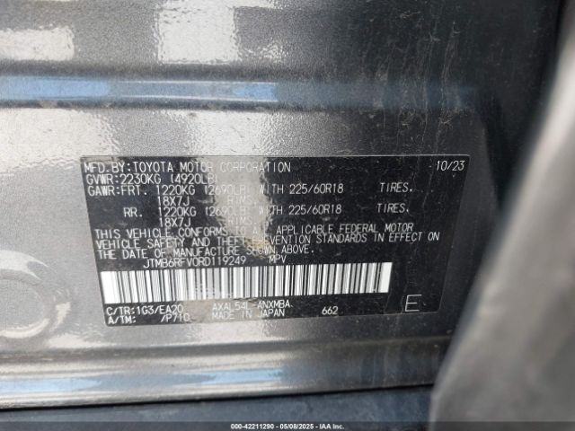 JTMB6RFV0RD119249 Toyota Rav4 Hybrid Xle Premium