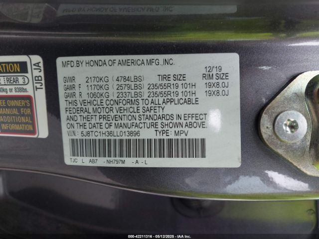5J8TC1H36LL013896 Acura Rdx Standard
