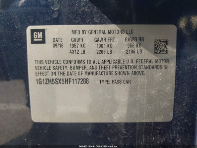 1G1ZH5SX5HF117288 Chevrolet Malibu Premier