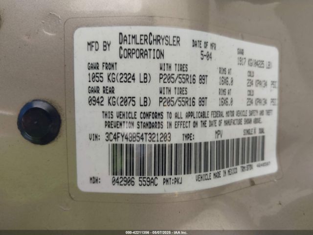 2004 CHRYSLER PT CRUISER 3C4FY48B54T321203 Photo 8