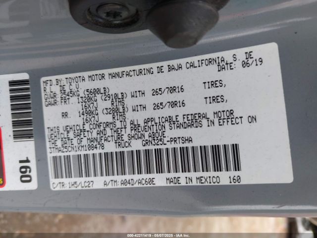 3TMAZ5CN1KM108478 Toyota Tacoma Trd Off Road