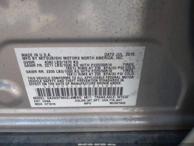 2015 MITSUBISHI OUTLANDER SPORT 4A4AR3AU3FE044091 Photo 8