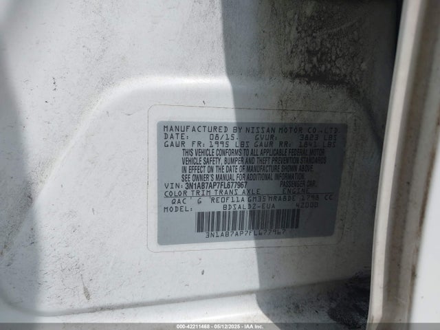 3N1AB7AP7FL677967 Nissan SENTRA SV