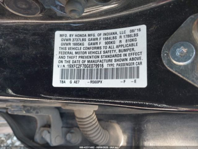 19XFC2F70GE079916 Honda CIVIC EX