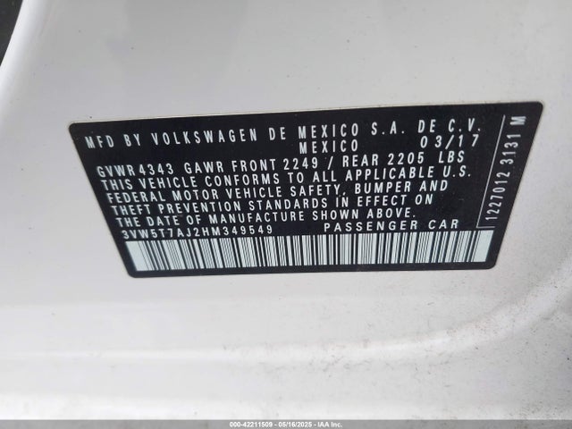 3VW5T7AJ2HM349549 Volkswagen 2.0 tsi