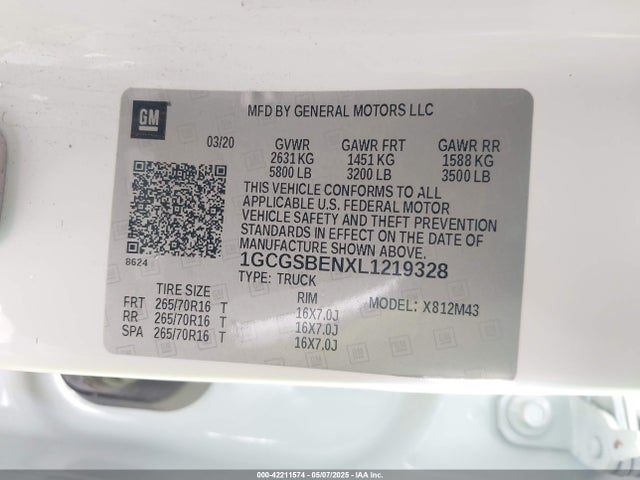 1GCGSBENXL1219328 Chevrolet lg2 - di: direct injection, vvt: variable valve timing, alum, var2, gen2