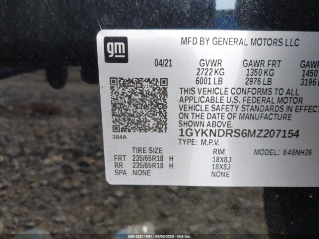 1GYKNDRS6MZ207154 Cadillac Xt5 Awd Premium Luxury