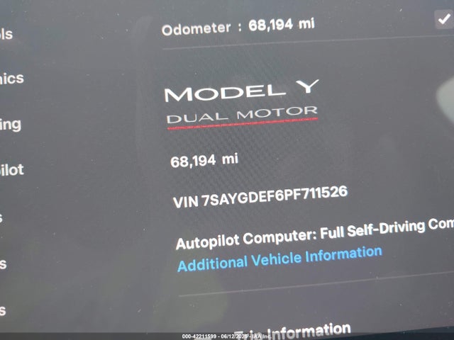 2023 TESLA MODEL Y 7SAYGDEF6PF711526 Photo 6
