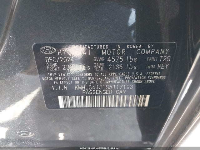 KMHL34JJ1SA117193 Hyundai gdi nu pe