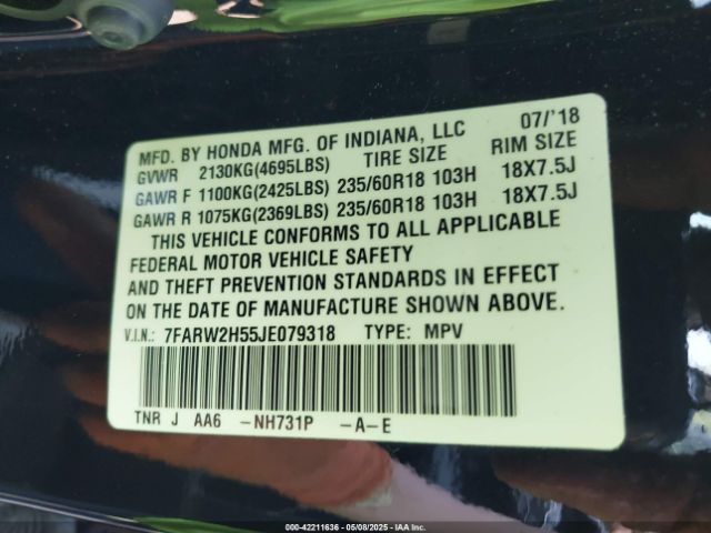 7FARW2H55JE079318 Honda CR-V EX