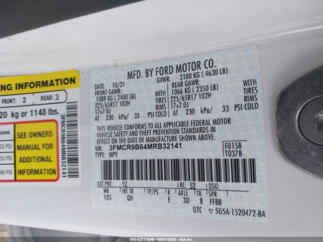 2021 FORD BRONCO SPORT 3FMCR9B64MRB32141 Photo 8