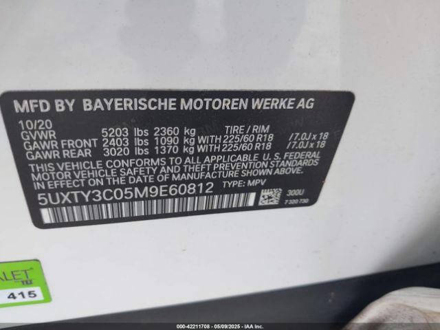 2021 BMW X3 5UXTY3C05M9E60812 Photo 8