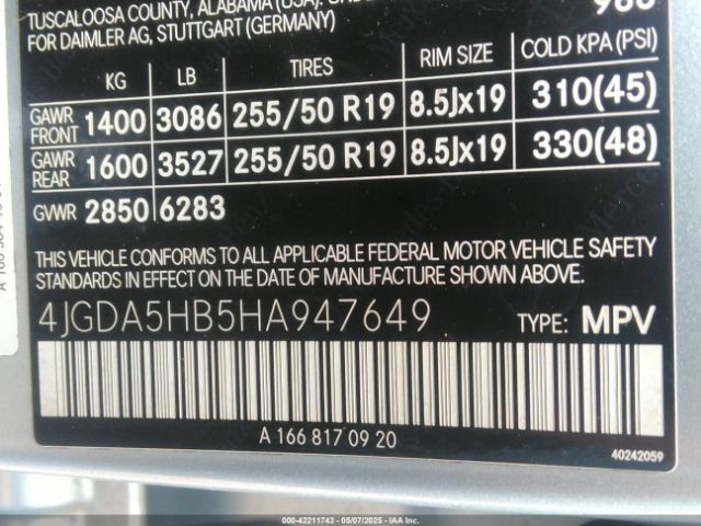 4JGDA5HB5HA947649 Mercedes-Benz Gle 350 4matic