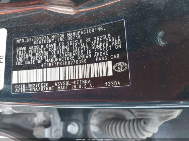 4T1BF1FK7HU276388 Toyota CAMRY LE