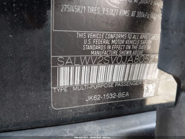 2018 LAND ROVER RANGE ROVER SPORT SALWV2SV0JA805212 Photo 8