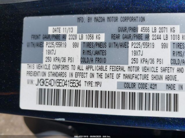 JM3KE4DY6E0415534 Mazda Cx-5 Grand Touring