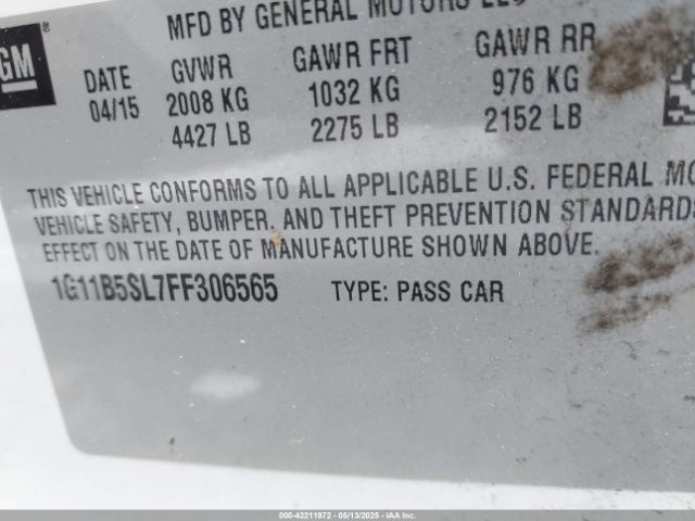 1G11B5SL7FF306565 Chevrolet MALIBU LS