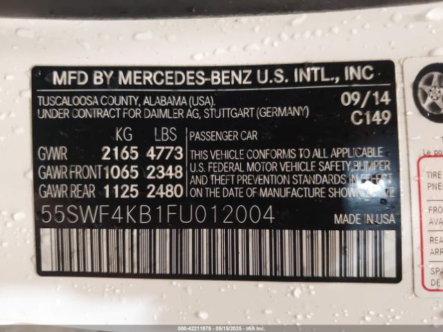 2015 MERCEDES-BENZ C 300 55SWF4KB1FU012004 Photo 8