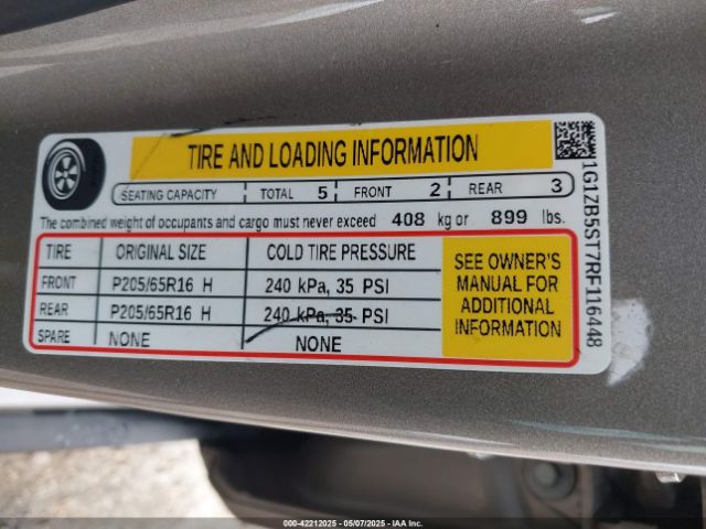 1G1ZB5ST7RF116448 Chevrolet Malibu Fwd Ls