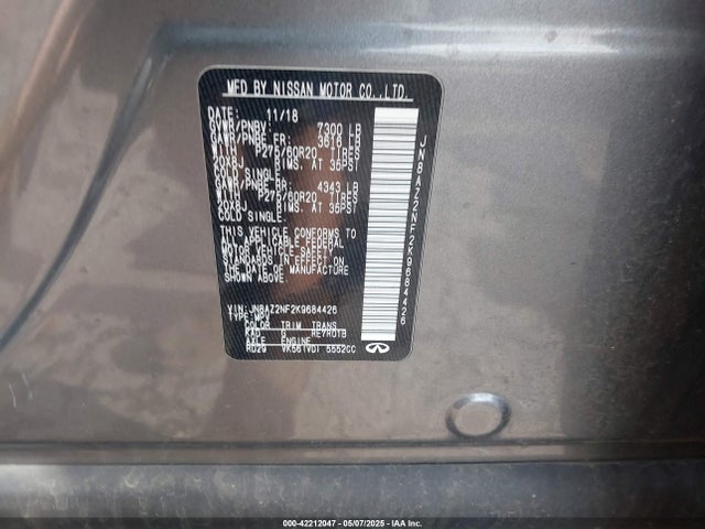 Infiniti QX80 2019 JN8AZ2NF2K9684426 Image 9
