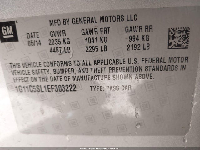 1G11C5SL1EF303222 Chevrolet MALIBU 1LT